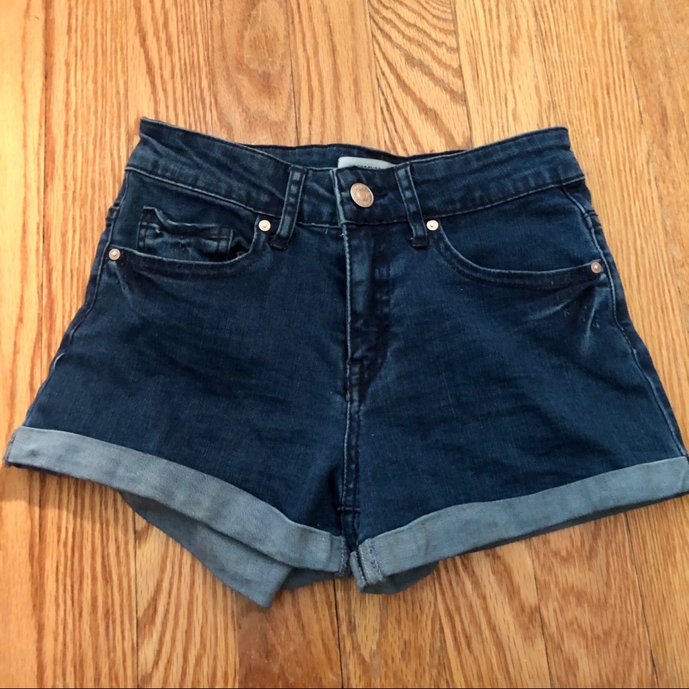 Forever 21 Dark Wash Navy Blue Denim Short Shorts